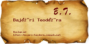 Bajári Teodóra névjegykártya